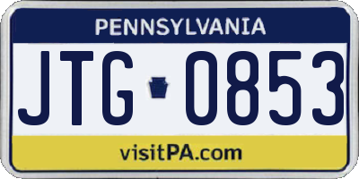 PA license plate JTG0853