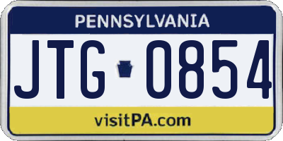PA license plate JTG0854