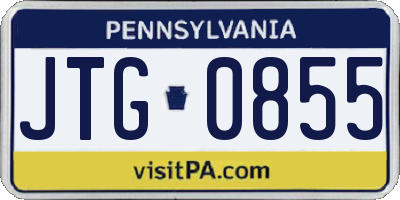 PA license plate JTG0855