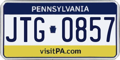 PA license plate JTG0857