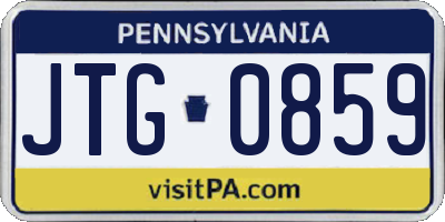 PA license plate JTG0859