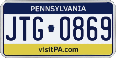PA license plate JTG0869