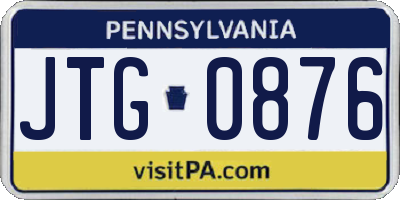 PA license plate JTG0876