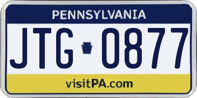 PA license plate JTG0877