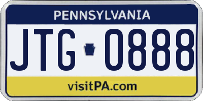 PA license plate JTG0888