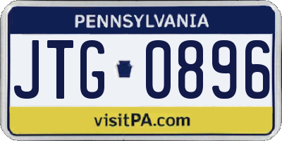 PA license plate JTG0896