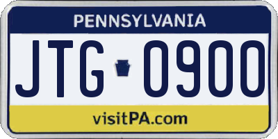 PA license plate JTG0900