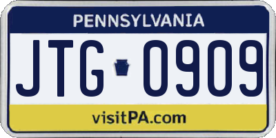 PA license plate JTG0909