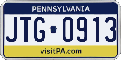 PA license plate JTG0913