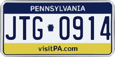 PA license plate JTG0914