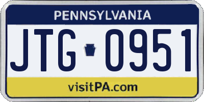 PA license plate JTG0951