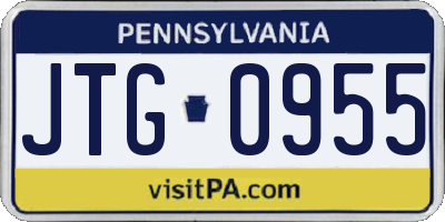 PA license plate JTG0955