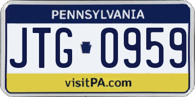 PA license plate JTG0959