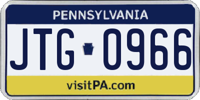 PA license plate JTG0966