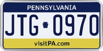 PA license plate JTG0970