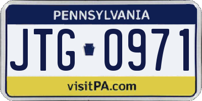 PA license plate JTG0971