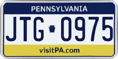 PA license plate JTG0975