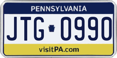 PA license plate JTG0990