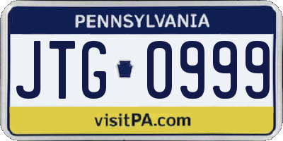 PA license plate JTG0999