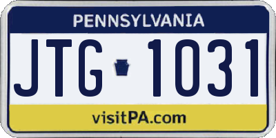 PA license plate JTG1031