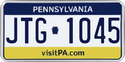 PA license plate JTG1045