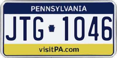 PA license plate JTG1046