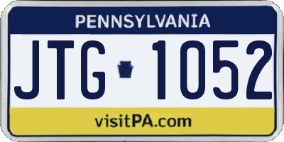 PA license plate JTG1052