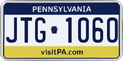 PA license plate JTG1060