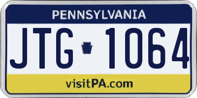 PA license plate JTG1064