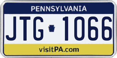 PA license plate JTG1066