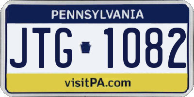 PA license plate JTG1082