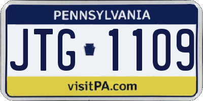 PA license plate JTG1109