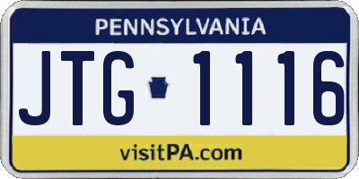 PA license plate JTG1116