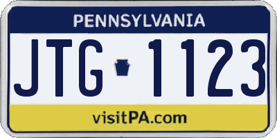 PA license plate JTG1123