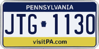 PA license plate JTG1130