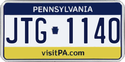 PA license plate JTG1140