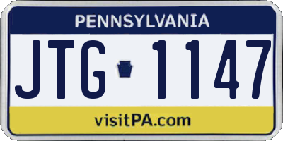 PA license plate JTG1147