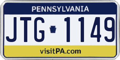 PA license plate JTG1149