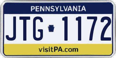 PA license plate JTG1172