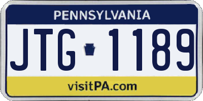 PA license plate JTG1189
