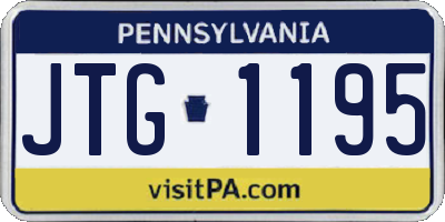PA license plate JTG1195