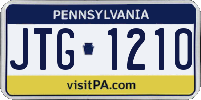 PA license plate JTG1210