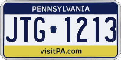 PA license plate JTG1213