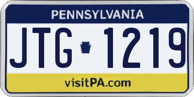 PA license plate JTG1219