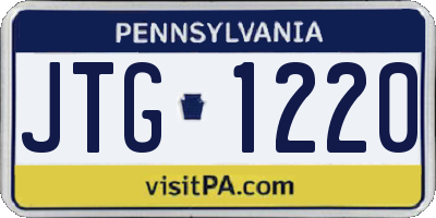 PA license plate JTG1220