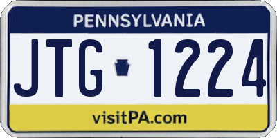 PA license plate JTG1224