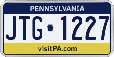 PA license plate JTG1227