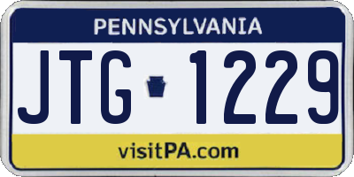 PA license plate JTG1229