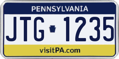 PA license plate JTG1235