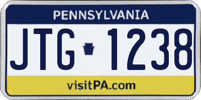 PA license plate JTG1238